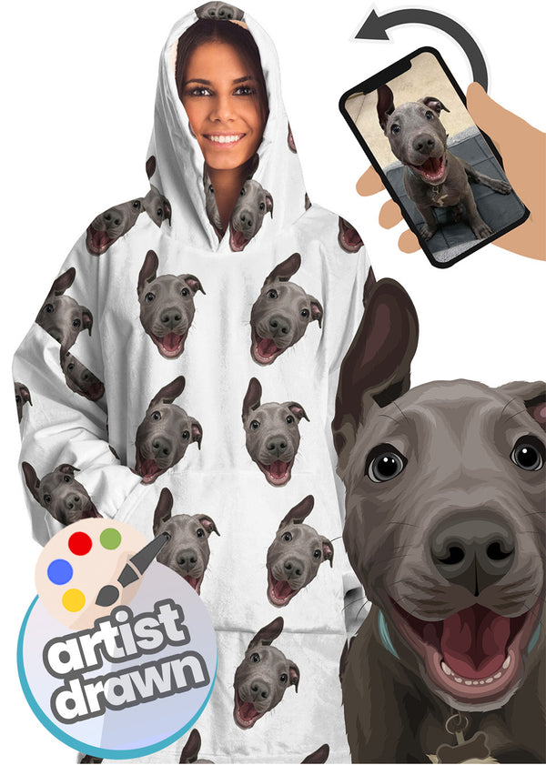 Adult Custom Snug HOODIE: Orig. Dog Face Art