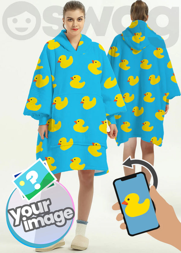 Adult Custom Snug HOODIE: Face Artwork, Own Image, or Logo