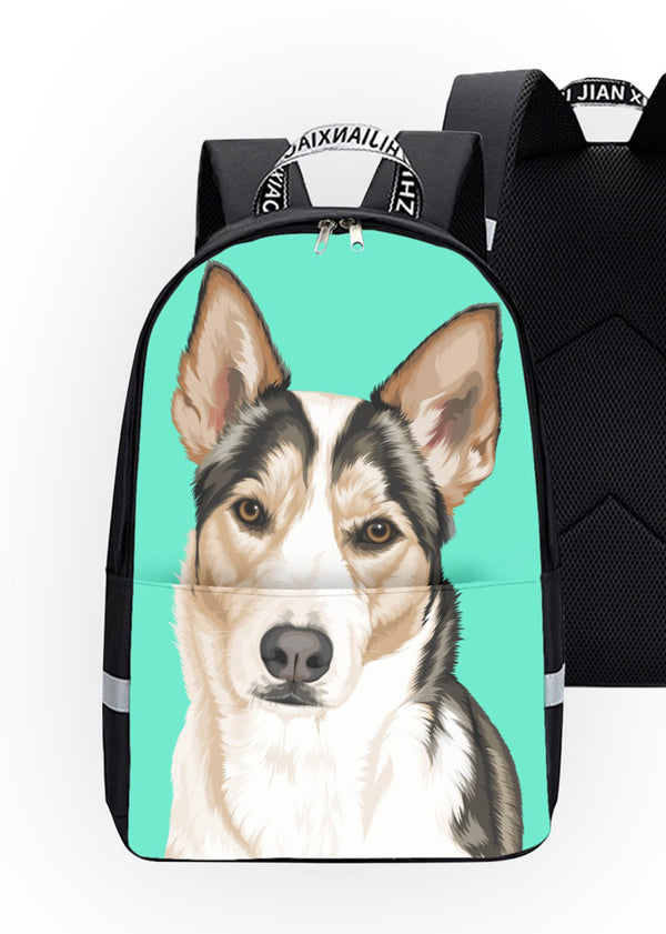 Custom Backpack: Orig. Face Art (Dog, Cat, Human Face)