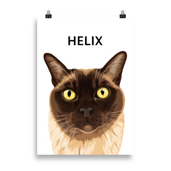 Pet Portrait Original Cat Face Artwork (Price Displayed Is Digital Format - physical options avail. below)