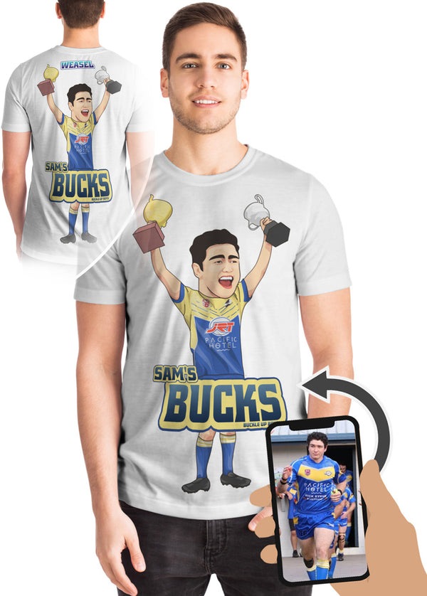 Custom Novelty Themed Cartoon T-Shirt - BULK ORDER (Event, Bucks, Hens, Birthday) (7+ Piece Min.) Mens & Women's Sizing (NEXT-DAY production pricing avail.)