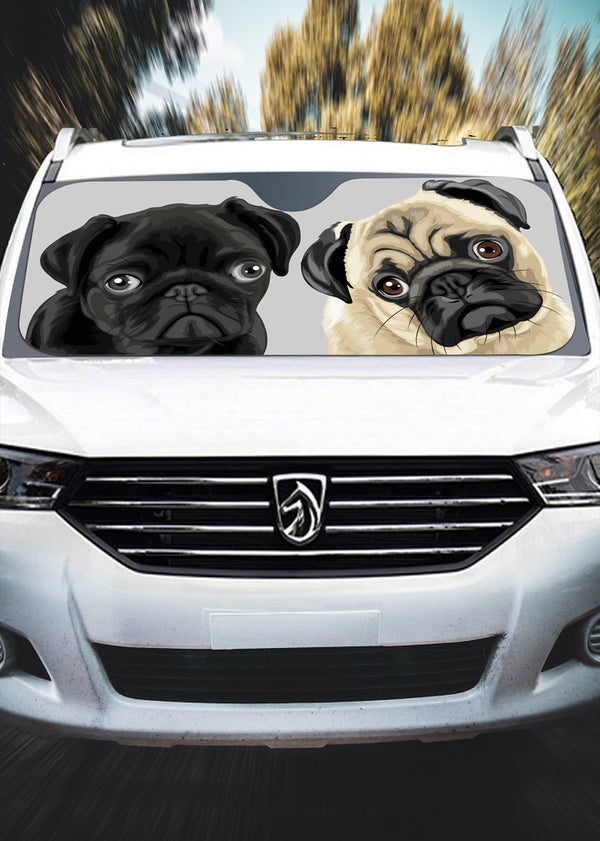 Custom Car Sun Visor: Orig. Face Art (Dog, Cat, Human Face)